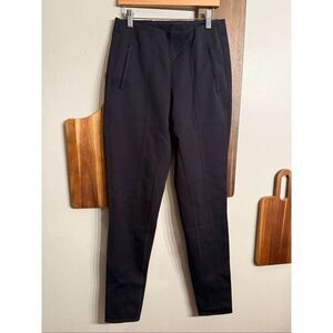 Lululemon Black Pleated Zip Pockets Pull-On Stretch Tapered Ankle Pants Size 6